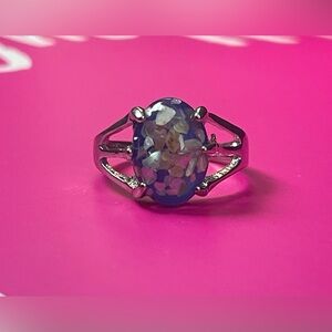 Blue and Silver Women's Ring 💍